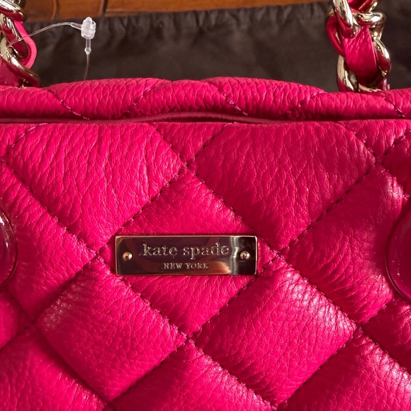 Kate Spade vibrant pink Quilted Women's Bag with original Brown bag - Picture 3 of 14
